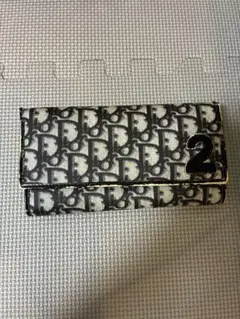 □ a1923【クリスチャンディオール】 トロッター柄 二つ折り財布