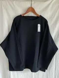 MUJI Labo 撥水二重編み長袖プルオーバー ムジラボ 黒 男女兼用 L