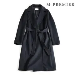 未使用 エムプルミエ M-PREMIER ウールカシミヤ コート 黒 38 新作入荷情報〈カシミヤベルテッドロングコート〉 | m-i-d | M