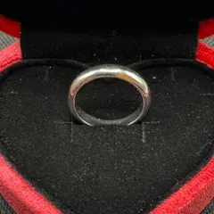 240 遺品整理 生前整理 昭和レトロ感 シンプル丸甲シルバーカラーリング　指輪