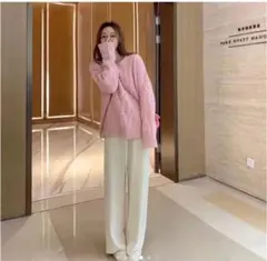 裏起毛 ワイドパンツ ホワイト フリーサイズ 極暖 高品質 厚手 冬用 裏ボア