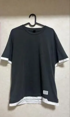 レイヤード風 半袖Tシャツ チャコールグレーのサムネイル