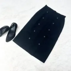 最終価格‼️Vogel✨ミディ丈タイトスカート【Ｓ】ウールスカート　ブラック　黒のサムネイル