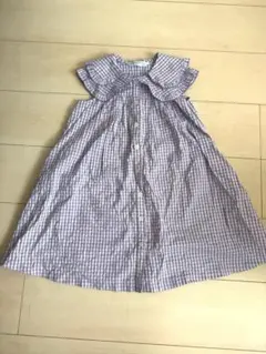 CHOPIN ノースリーブ ワンピース (パープルチェック)