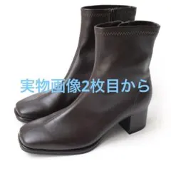 柔らかフィット スクエアトゥストレッチブーツ ショートブーツのサムネイル