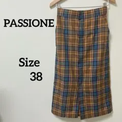 【美品】PASSIONE チェック タイトスカート 前スリット ラップスカートのサムネイル