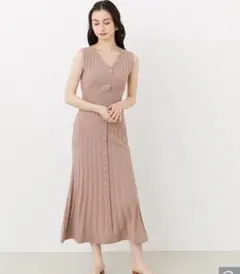 リエンダ　ボタン　ノースリマーメイドワンピース