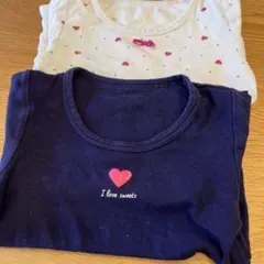 長袖ハート肌着　2枚組