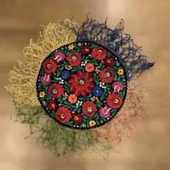 両面花柄刺繍 テーブルセンター