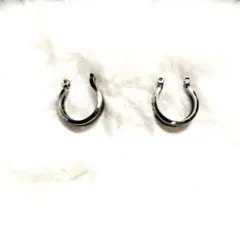 シルバーフープピアス　樹脂ポスト　アレルギー対応