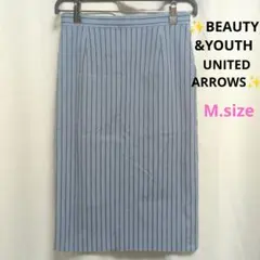 ✨BEAUTY &YOUTH UNITEDARROWS✨M★ ライトブルーひざ丈のサムネイル