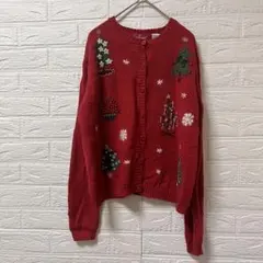 HolidayLodge [M] ヴィンテージ クリスマス ニット カーディガン