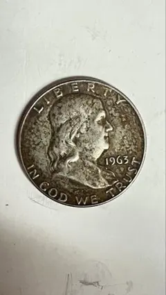 1963 アメリカ フランクリン ハーフダラー銀貨 PR69 CAMEO 鑑定済