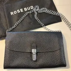 ROSE BUD 床革 チェーンショルダーバッグ ブラック 2way クラッチ