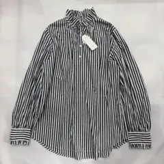 Auie F ストライプ ボウタイ フリル 長袖ブラウス 羽織 上品 新品のサムネイル