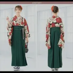 創美苑 袴セット 卒業式 小学生 椿柄 髪飾り付き 153〜160cm - メルカリ