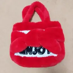 ZARA　赤いファートートバッグ