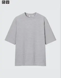 UNIQLO／エアリズムコットンオーバーサイズT ボーダー 5分袖