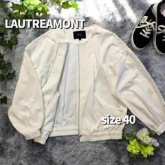 訳アリLAUTREAMONT 白 ブルゾン ロートレアモン ノーカラージャケット