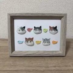 シーグラスアート ねこあつめ(魚ver.)