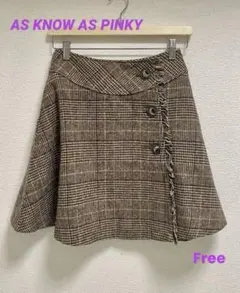 AS KNOW AS PINKY☆ チェックフレアスカート　巻きスカート