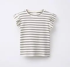 ZARA kids ストライプ柄フリル付きリブTシャツ ZARAKIDS ザラ
