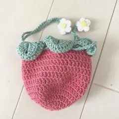 編み物 いちごの巾着 かぎ編み