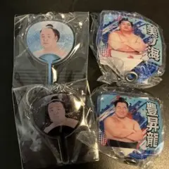 【新品未開封】大相撲ガチャ 応援うちわ ミニキーホルダー フォンタブ 4点