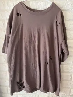 GYDA ダメージTシャツ ブラウンのサムネイル
