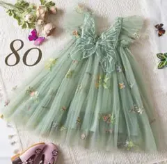 80センチ♡ 刺繍 蝶々 チュニック ティンカーベル 結婚式 ハロウィン 子供
