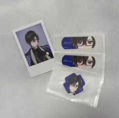 にじさんじ四季凪アキラチェキ風カード1枚、チャームエイド3枚セット