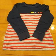 長袖カットソー 120cm ネイビー・赤ストライプ