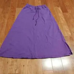 ROPE　紫色 ロングスカート ゴム紐付き