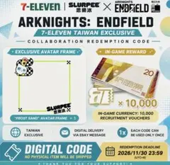 アークナイツエンドフィールド　台湾セブンイレブン限定　コラボ特典　フレーム