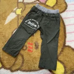 90サイズ グレー パンツ プリント入り