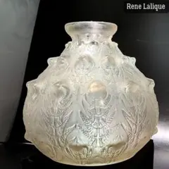 ラリック ビッシュ 鹿文 花瓶 フロストクリスタル 森林レリーフ 高さ17cm ラリック ビッシュ 鹿文 花瓶 フロストクリスタル 森林レリーフ 高さ