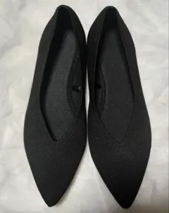 GU ウォッシャブルニットフラットシューズ ブラック 黒 25.0cm