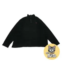 ポロラルフローレン 古着 ニット ハーフジップ ブラッ XXL