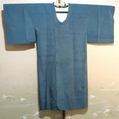 和装　着物　雨コート　青緑