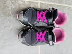 PUMA プーマ キッズスニーカー 19cm ブラック ピンク マジックテープ