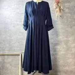 新品　GIRL レーススリーブXラインキーネックロングワンピース　大きいサイズのサムネイル