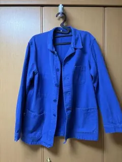 青色 ボタン付きジャケット