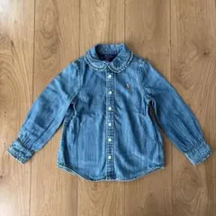 美品Polo Ralph Lauren デニムフリルシャツ 3T