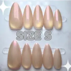 【現品限定】温かみのあるベージュピンクのワンカラーマグネット ネイルチップ