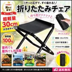折りたたみチェア幅30cm 収納袋付 耐荷重100kg 軽量 折りたたみ椅子のサムネイル