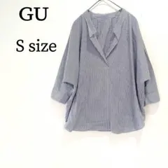 GU ジーユー レディース トップス スキッパーシャツ 長袖 ストライプ S