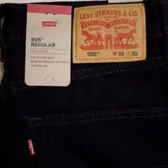 Levi's 505 W32 L32 ブラック ストレート リーバイス 黒デニム