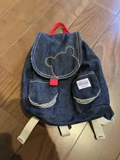 miki HOUSE デニムリュック クマ刺繍