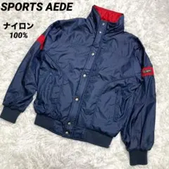 ナイロン100% ジャージ　ブルゾン　ジャンパー　紺　ネイビー　男女兼用　Mのサムネイル