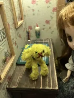 モールアート　ミニチュア　きいろ　 ハンドメイド　ワンコ